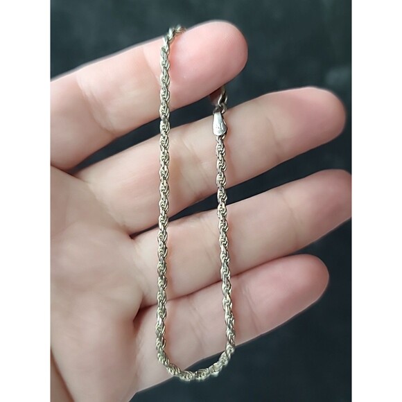 Italian 925 Sterling Silver Chain Bracelet Vintage - Picture 2 of 10